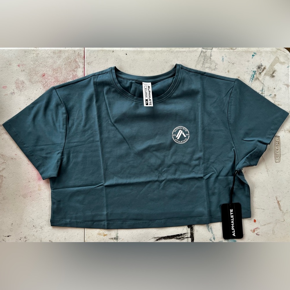 Alphalete Dynasty Short Sleeve Crop - Atlantic Blue